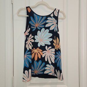 ✨ LOFT Outlet Navy Floral Sleeveless Top – Size XSP ✨
